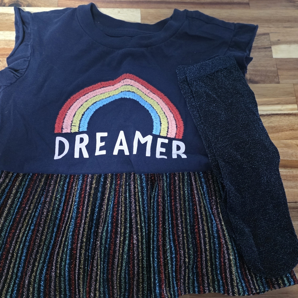 Gymboree Kids Matching Set - Navy and Rainbow